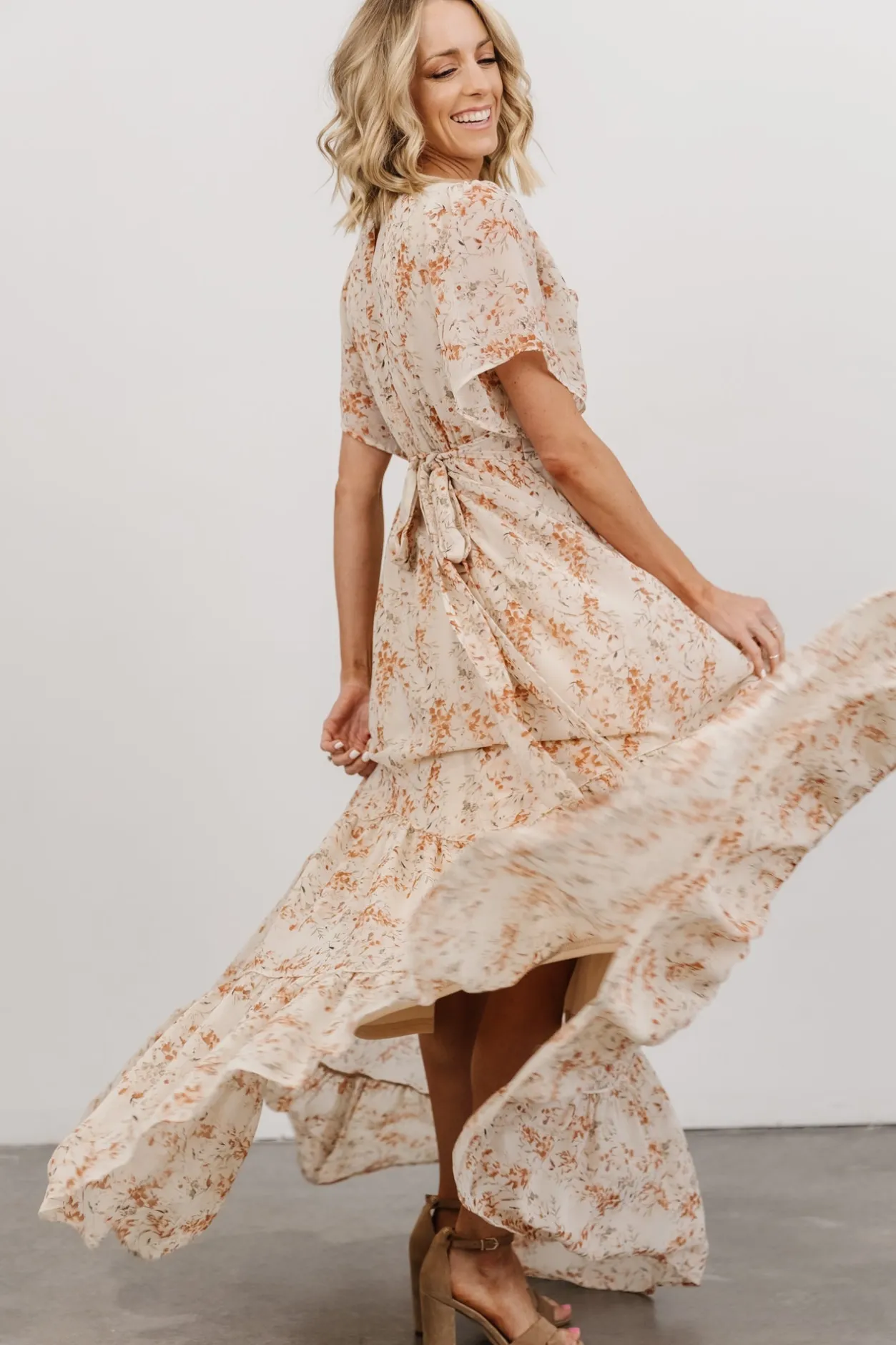 Hot Baltic Born Katherine Maxi Dress | Cream + Rust Floral Cream+RustFloral