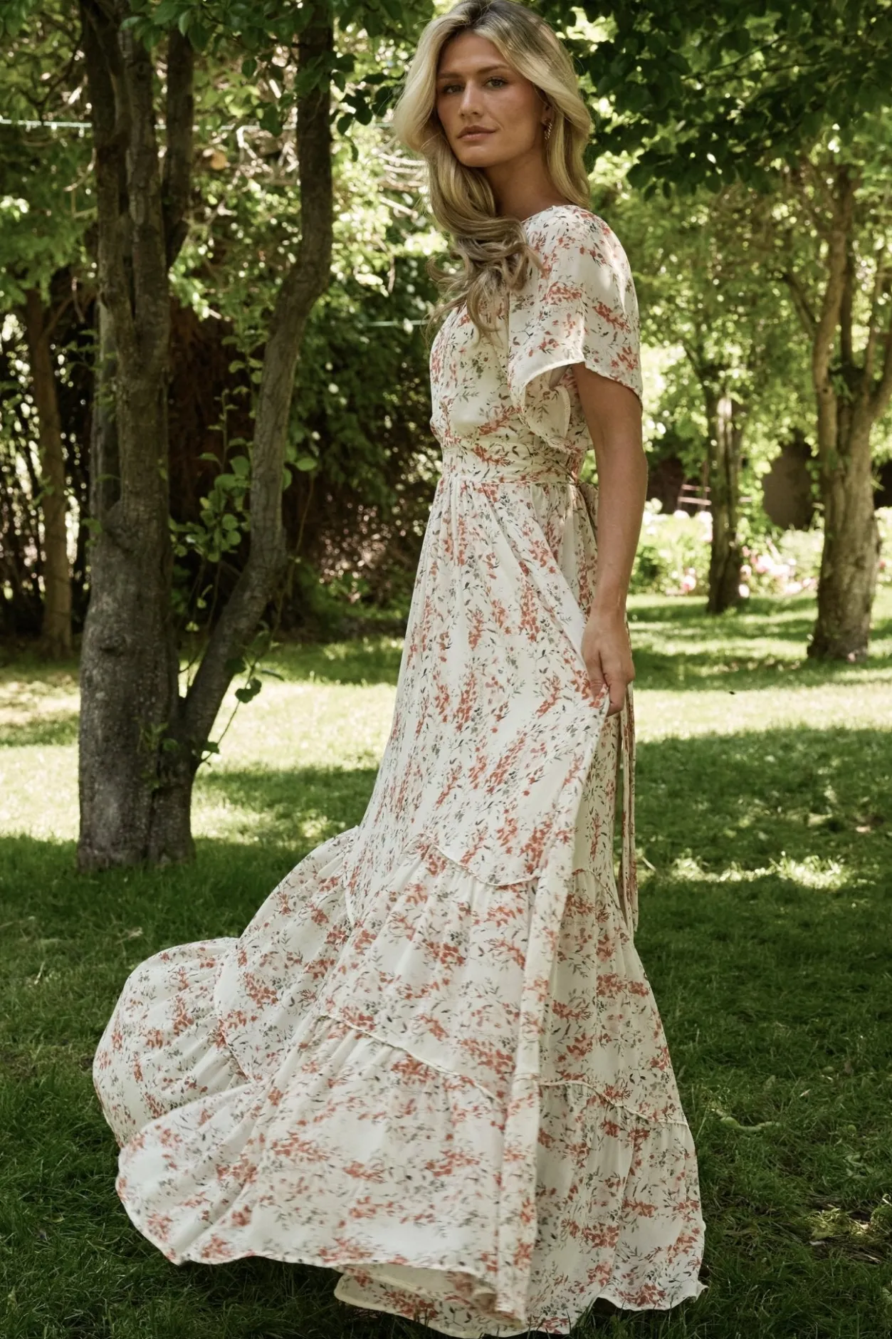 Hot Baltic Born Katherine Maxi Dress | Cream + Rust Floral Cream+RustFloral