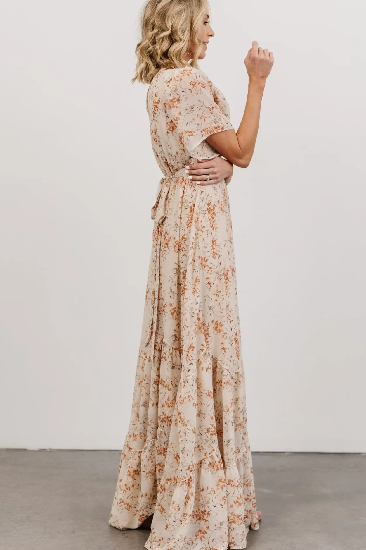 Hot Baltic Born Katherine Maxi Dress | Cream + Rust Floral Cream+RustFloral