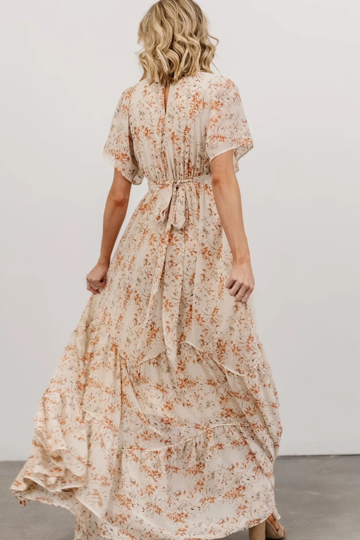 Hot Baltic Born Katherine Maxi Dress | Cream + Rust Floral Cream+RustFloral