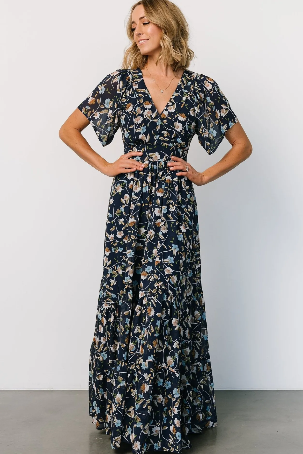 Clearance Baltic Born Katherine Maxi Dress | Dark Blue Floral DarkBlueFloral