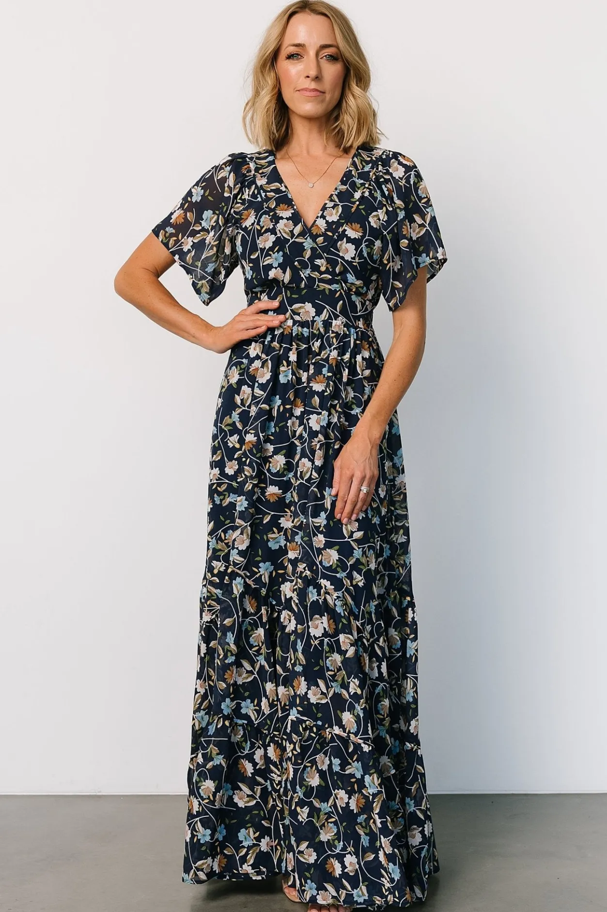 Clearance Baltic Born Katherine Maxi Dress | Dark Blue Floral DarkBlueFloral