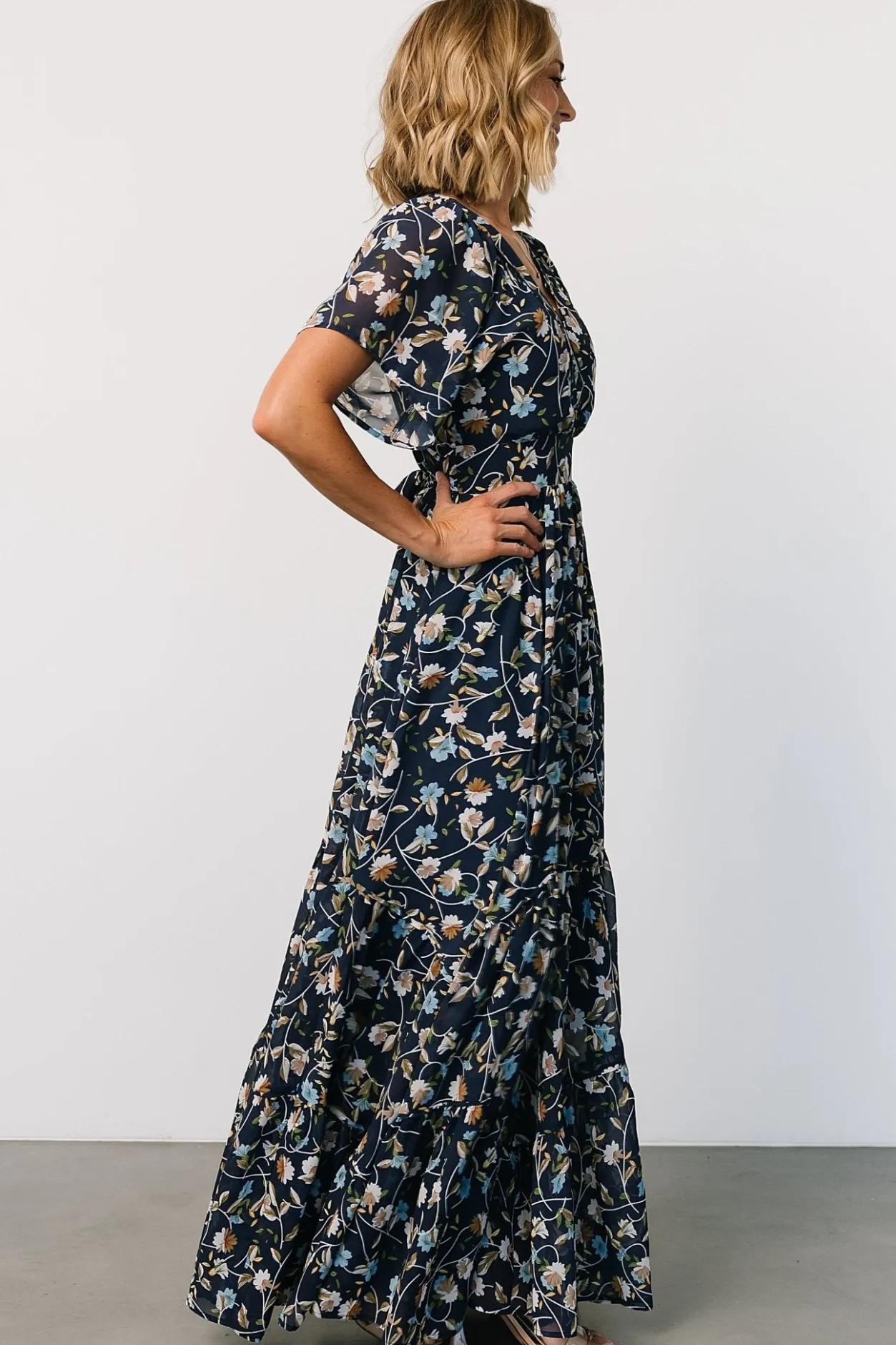 Clearance Baltic Born Katherine Maxi Dress | Dark Blue Floral DarkBlueFloral
