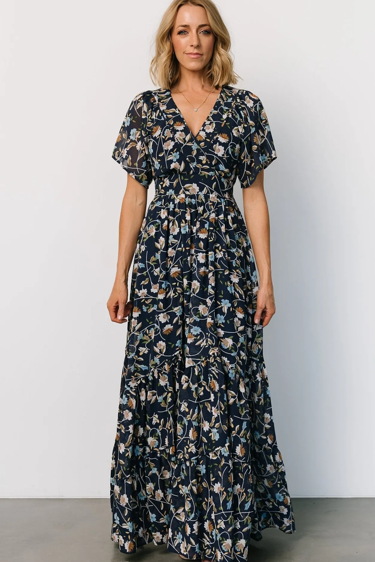 Clearance Baltic Born Katherine Maxi Dress | Dark Blue Floral DarkBlueFloral