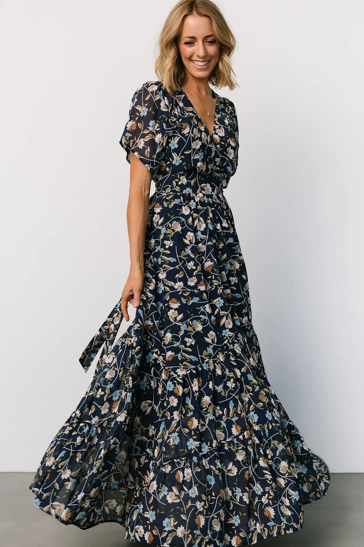 Clearance Baltic Born Katherine Maxi Dress | Dark Blue Floral DarkBlueFloral