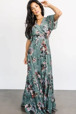 Hot Baltic Born Katherine Maxi Dress | Dusty Green Floral DustyGreenFloral