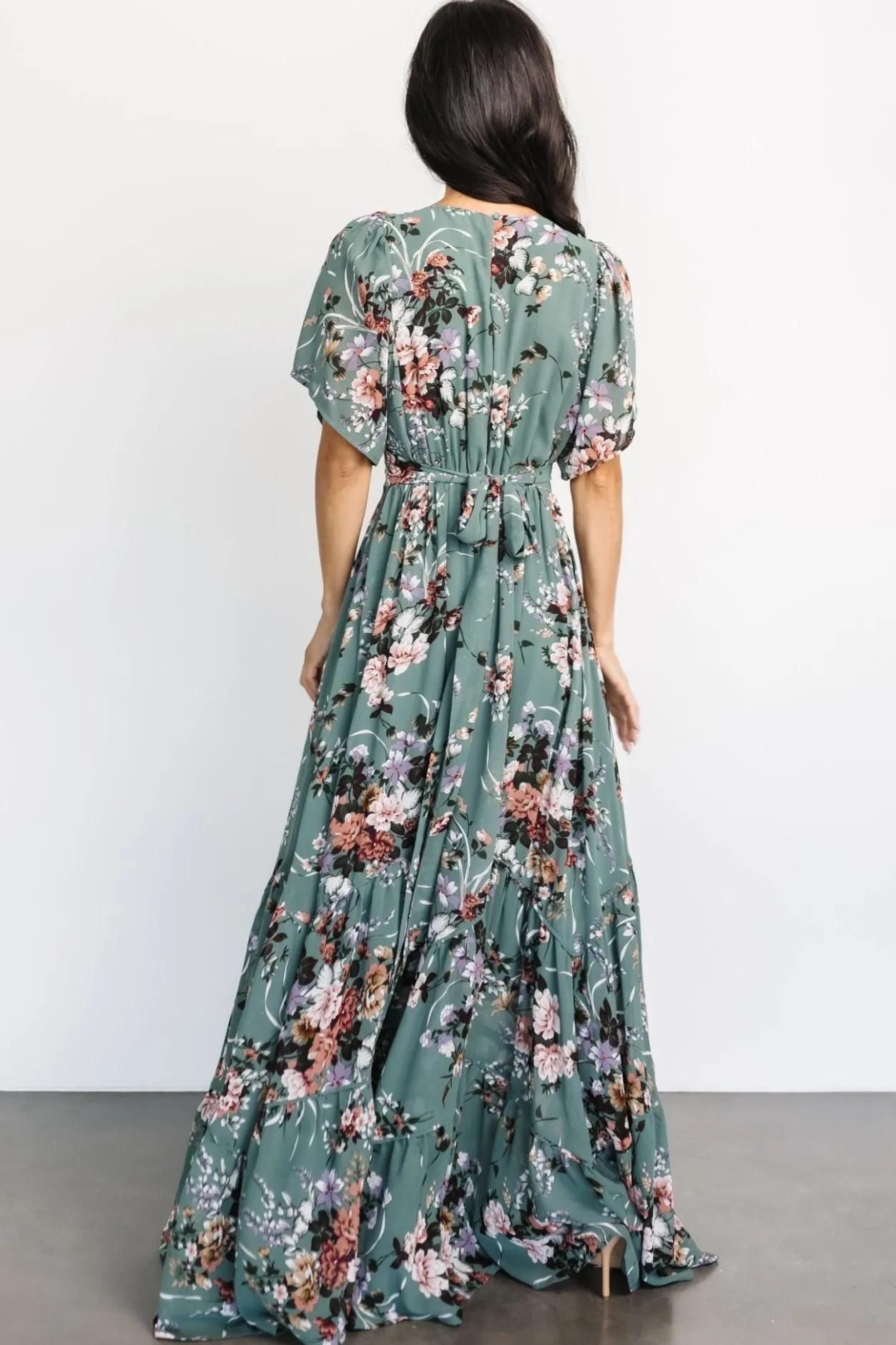 Hot Baltic Born Katherine Maxi Dress | Dusty Green Floral DustyGreenFloral