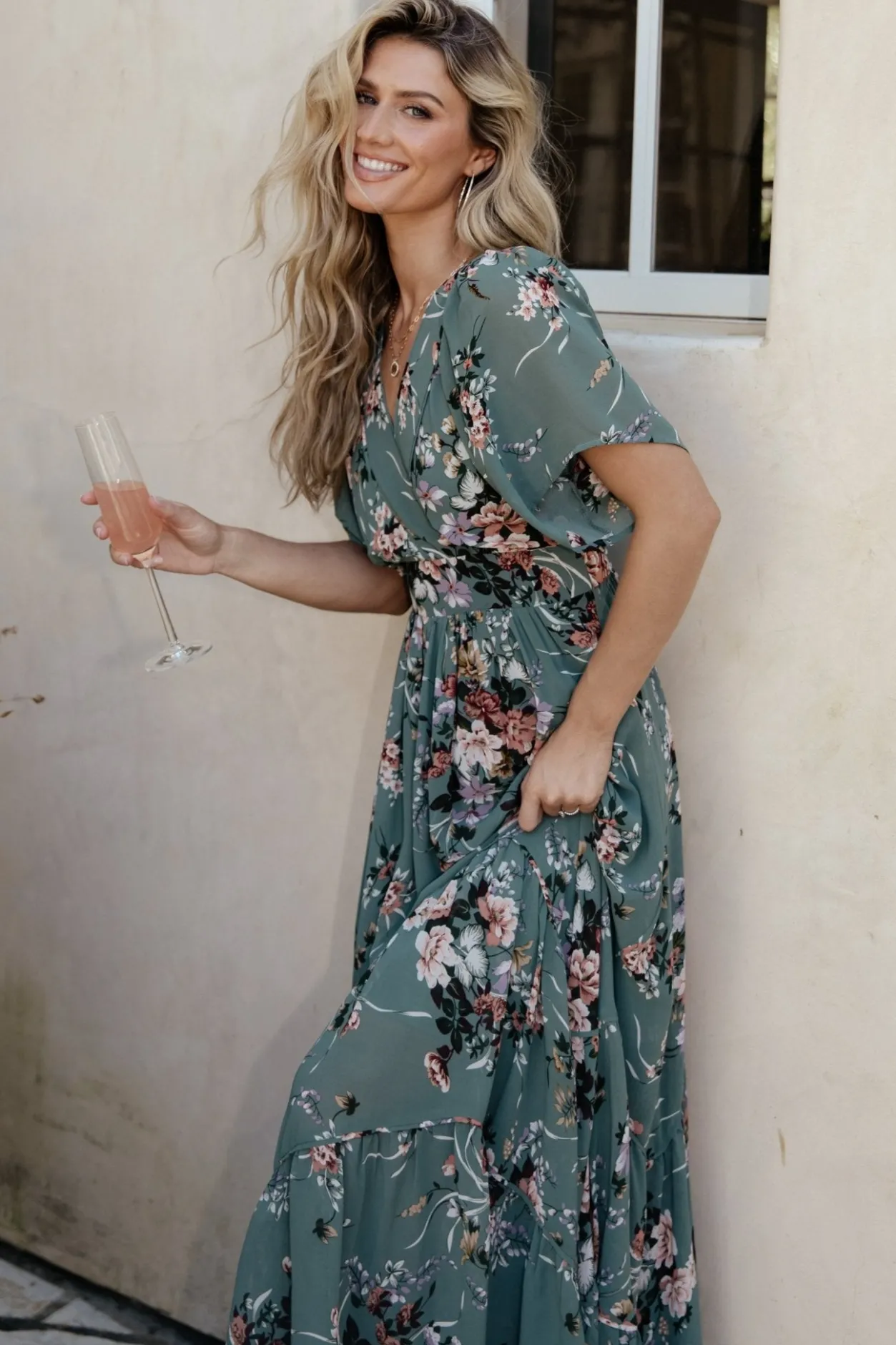 Hot Baltic Born Katherine Maxi Dress | Dusty Green Floral DustyGreenFloral