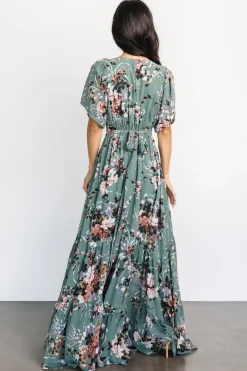 Hot Baltic Born Katherine Maxi Dress | Dusty Green Floral DustyGreenFloral