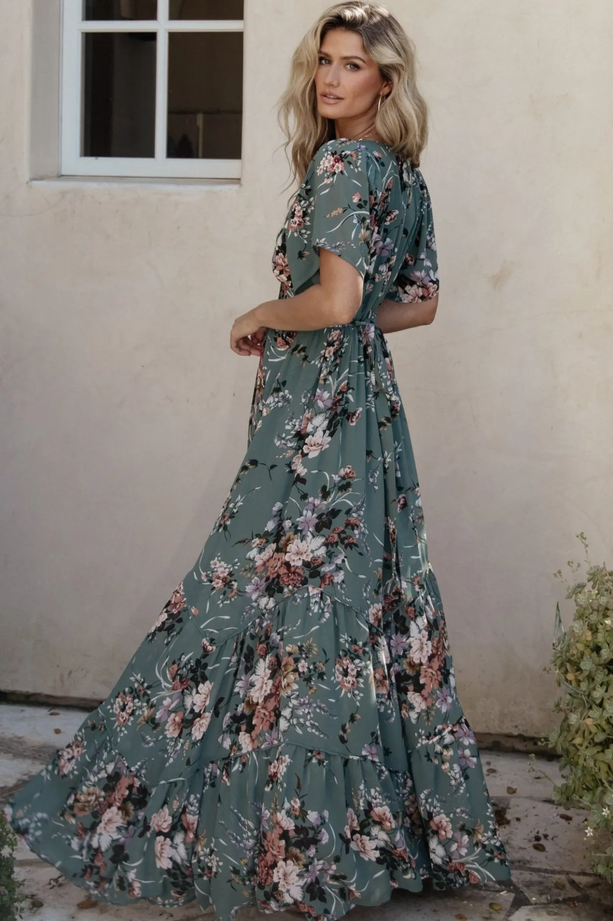 Hot Baltic Born Katherine Maxi Dress | Dusty Green Floral DustyGreenFloral