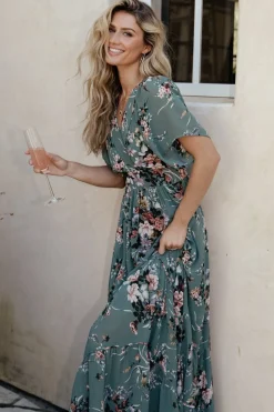 Hot Baltic Born Katherine Maxi Dress | Dusty Green Floral DustyGreenFloral