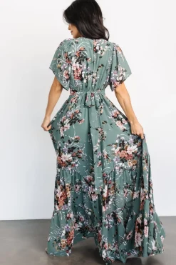 Hot Baltic Born Katherine Maxi Dress | Dusty Green Floral DustyGreenFloral