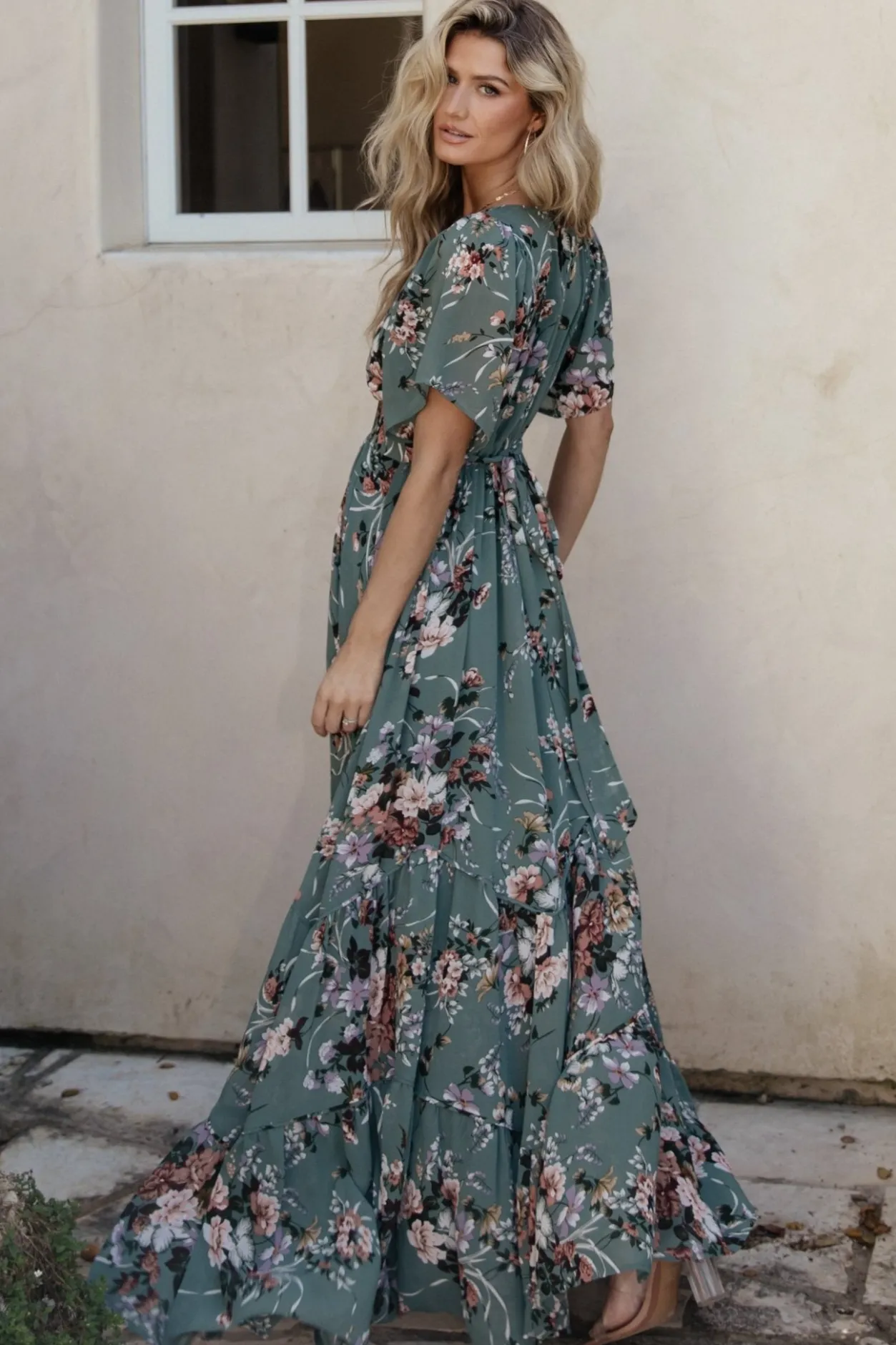 Hot Baltic Born Katherine Maxi Dress | Dusty Green Floral DustyGreenFloral