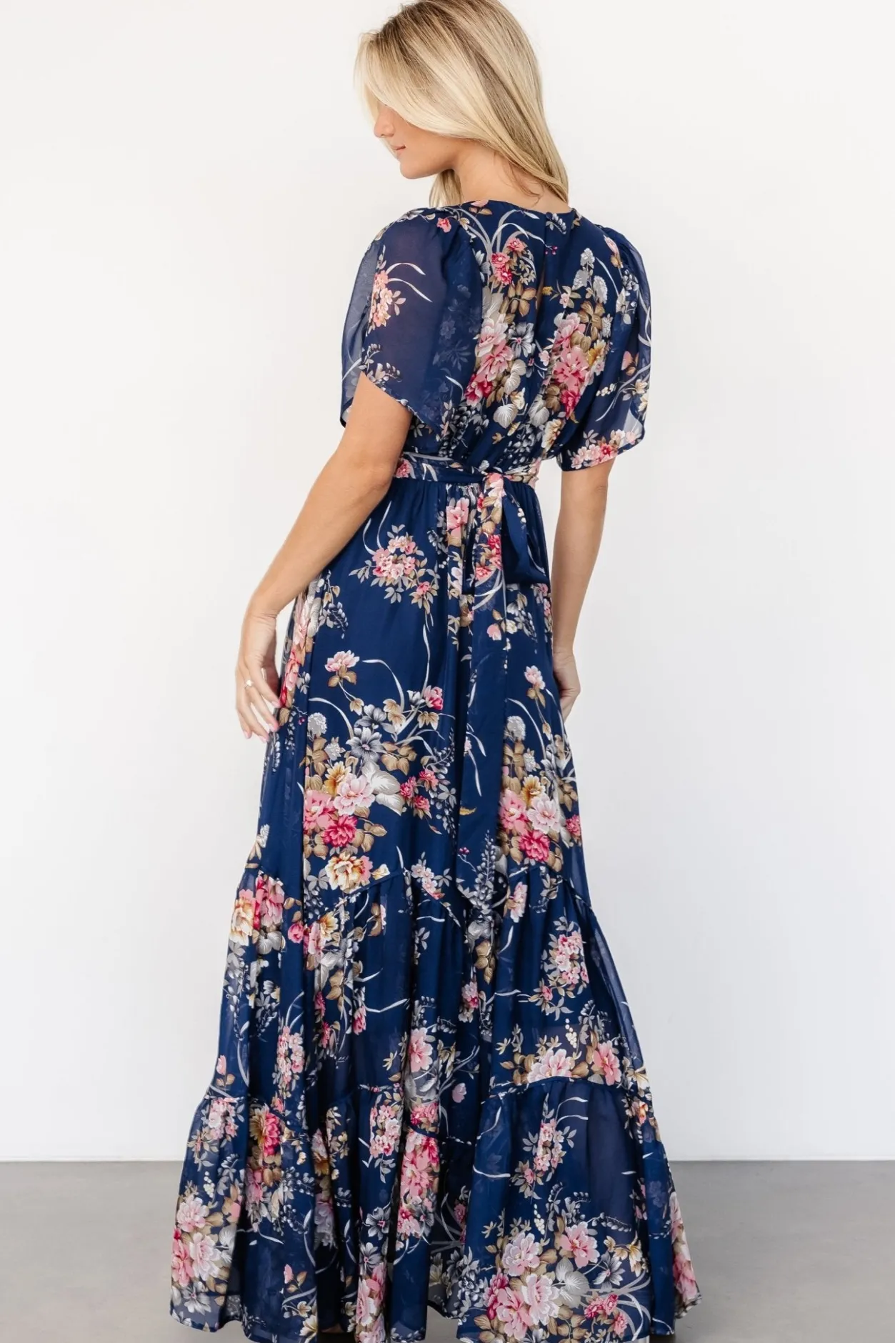 Hot Baltic Born Katherine Maxi Dress | Navy + Pink Floral Navy+PinkFloral