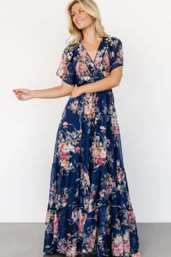 Hot Baltic Born Katherine Maxi Dress | Navy + Pink Floral Navy+PinkFloral