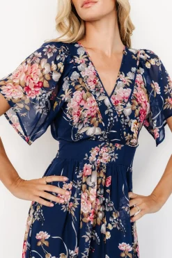 Hot Baltic Born Katherine Maxi Dress | Navy + Pink Floral Navy+PinkFloral