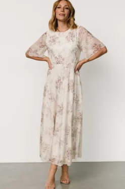 Hot Baltic Born Kathreen Midi Dress | Ivory Floral IvoryFloral