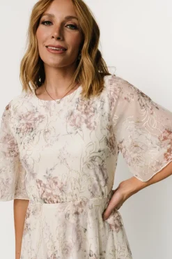 Hot Baltic Born Kathreen Midi Dress | Ivory Floral IvoryFloral