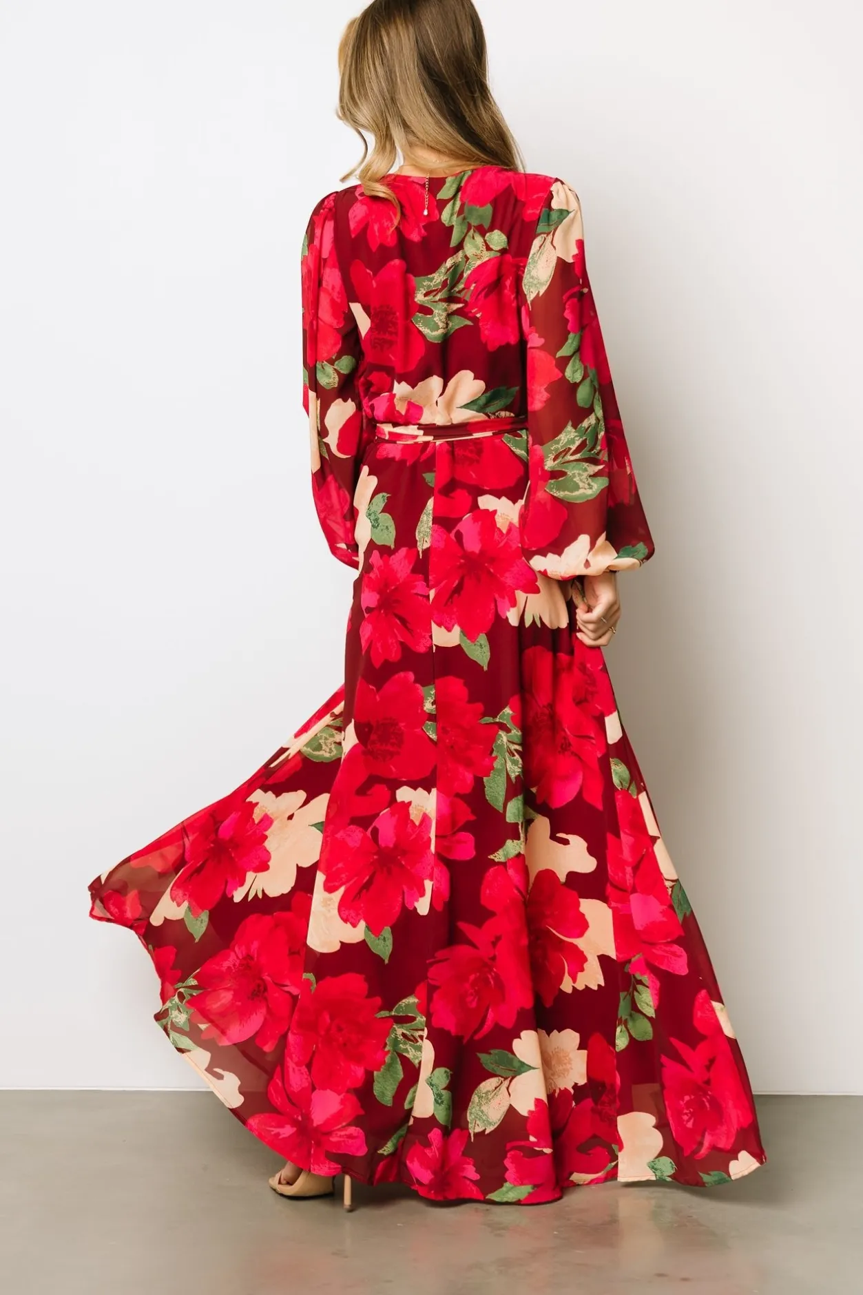 Hot Baltic Born Katinka Wrap Maxi Dress | Burgundy Multi Floral BurgundyMultiFloral