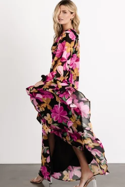 Best Baltic Born Katinka Wrap Maxi Dress | Black Multi Floral BlackMultiFloral