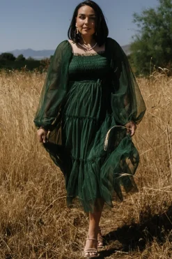 Fashion Baltic Born Katrina Tulle Maxi Dress | Dark Green DarkGreen