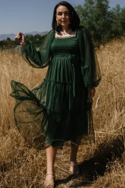 Fashion Baltic Born Katrina Tulle Maxi Dress | Dark Green DarkGreen