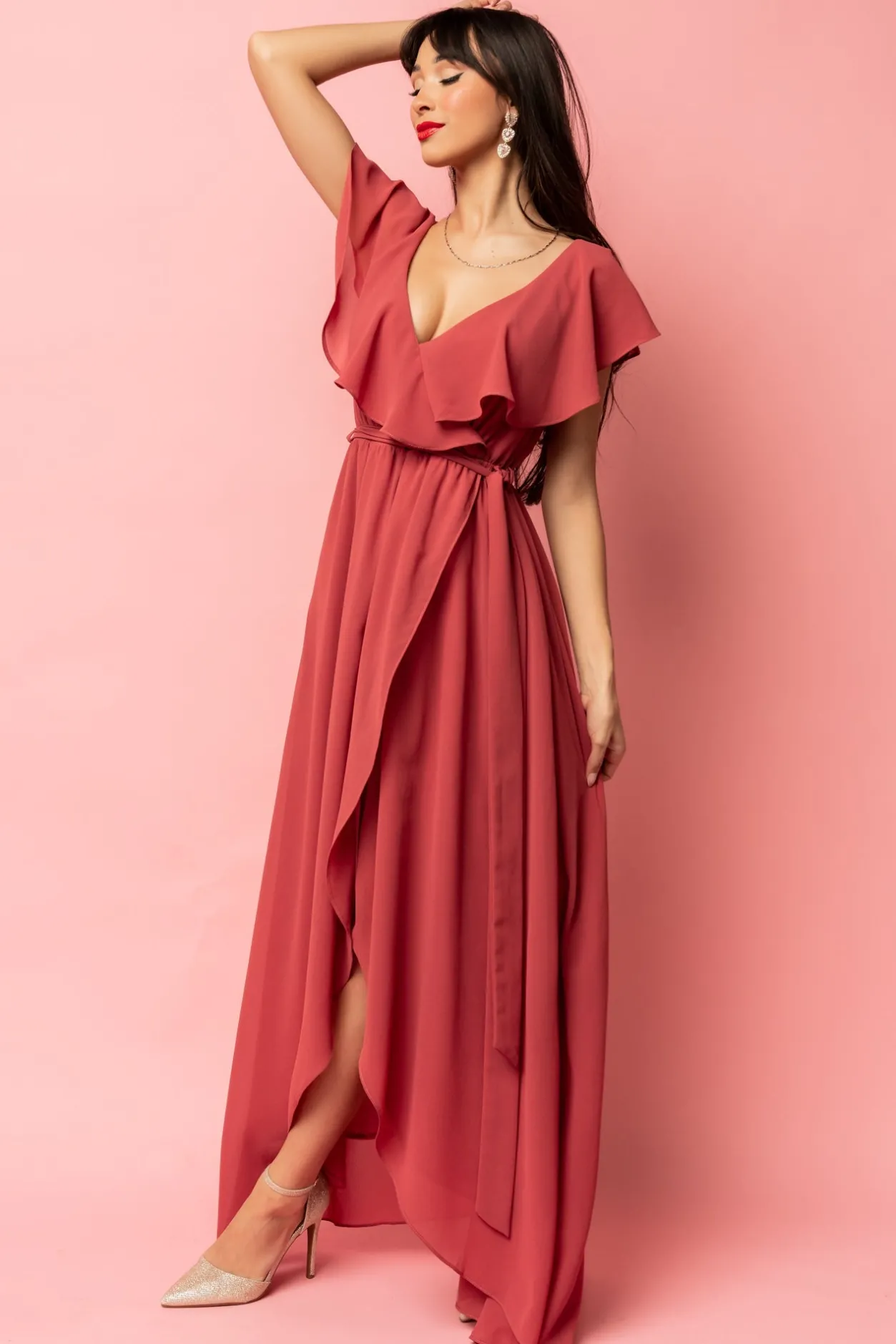 New Baltic Born Katya Ruffle Maxi Dress | Rosewood