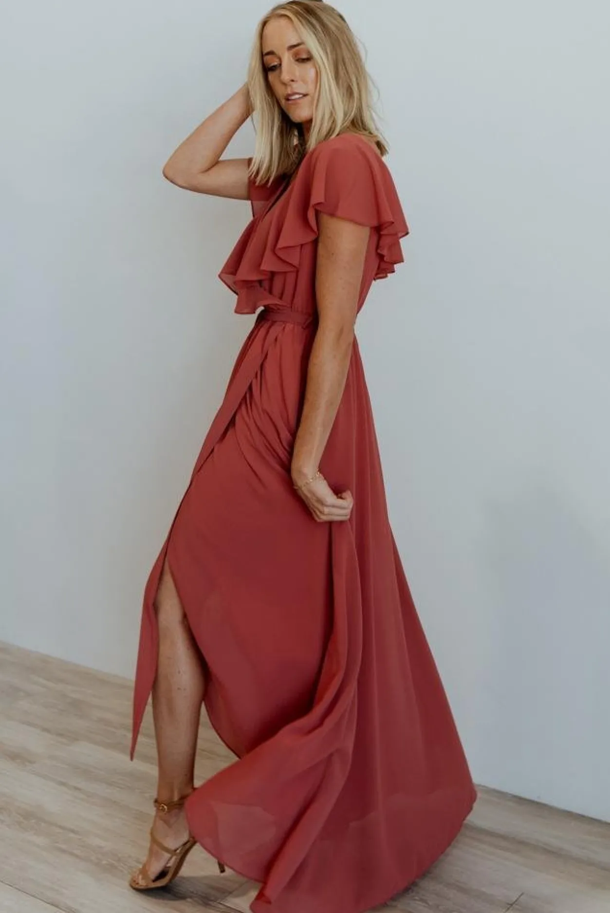 New Baltic Born Katya Ruffle Maxi Dress | Rosewood