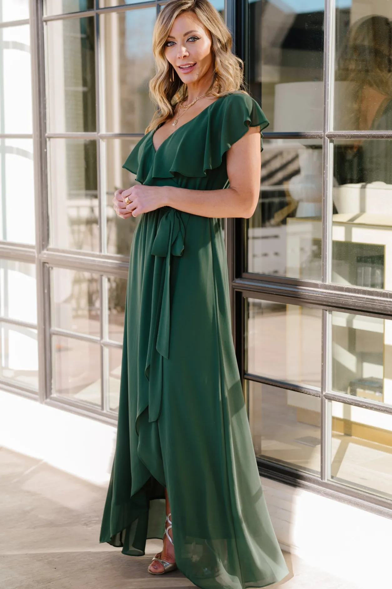 Best Baltic Born Katya Ruffle Maxi Dress | Evergreen