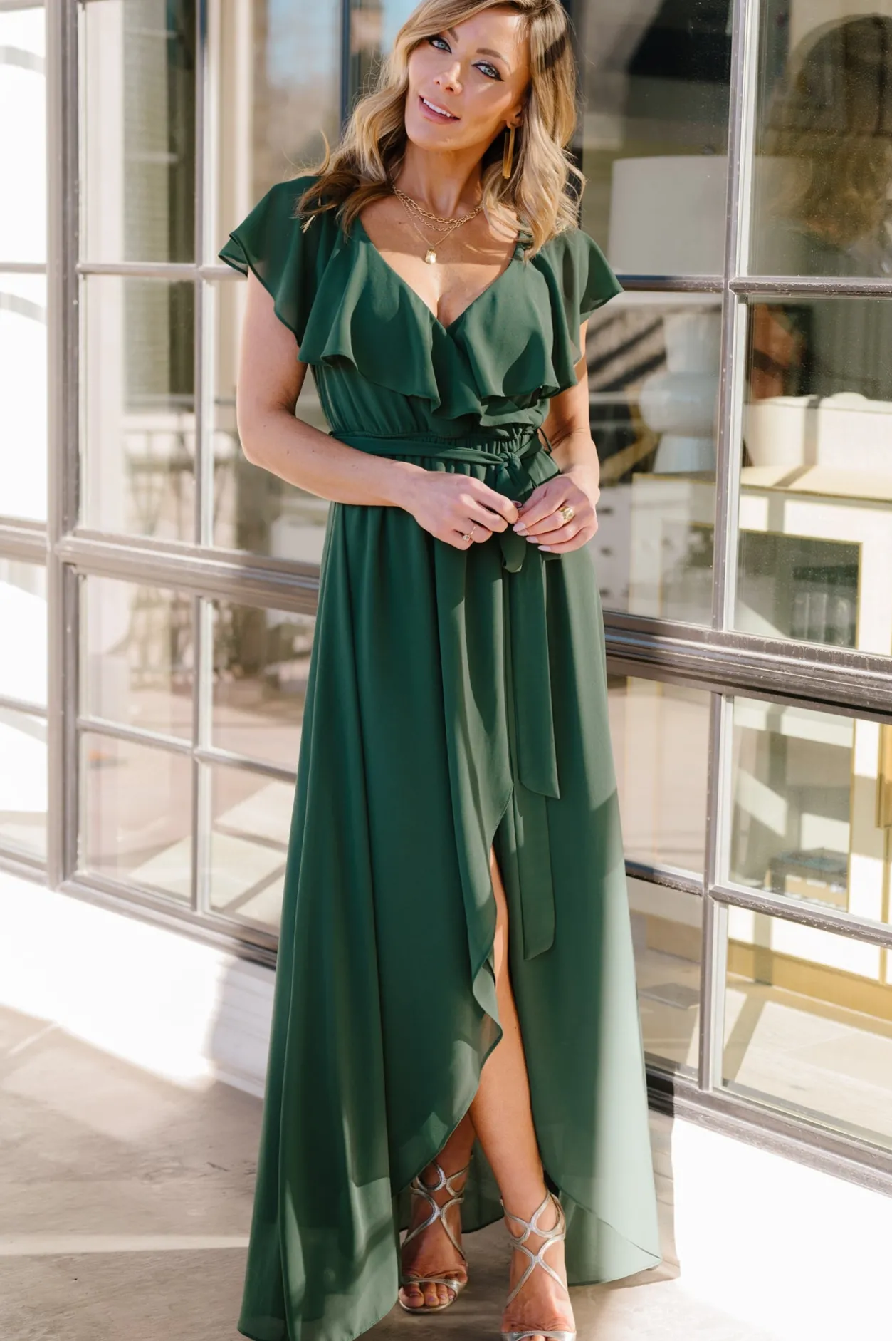 Best Baltic Born Katya Ruffle Maxi Dress | Evergreen