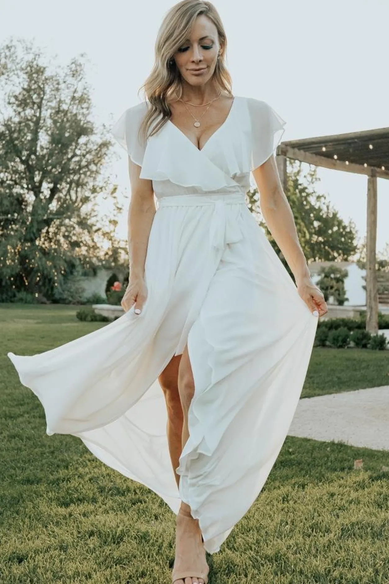 Best Baltic Born Katya Ruffle Maxi Dress | White