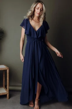 Sale Baltic Born Katya Ruffle Maxi Dress | Navy