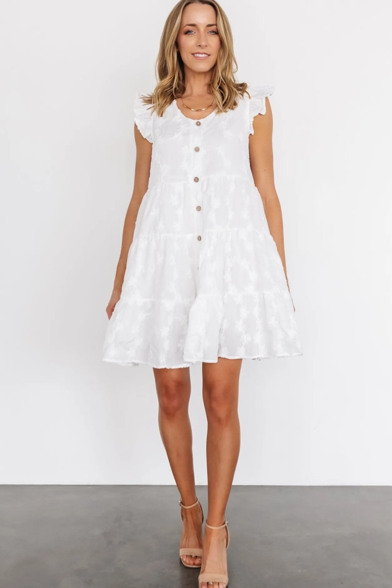 Sale Baltic Born Kayla Button Up Short Dress | Off White OffWhite