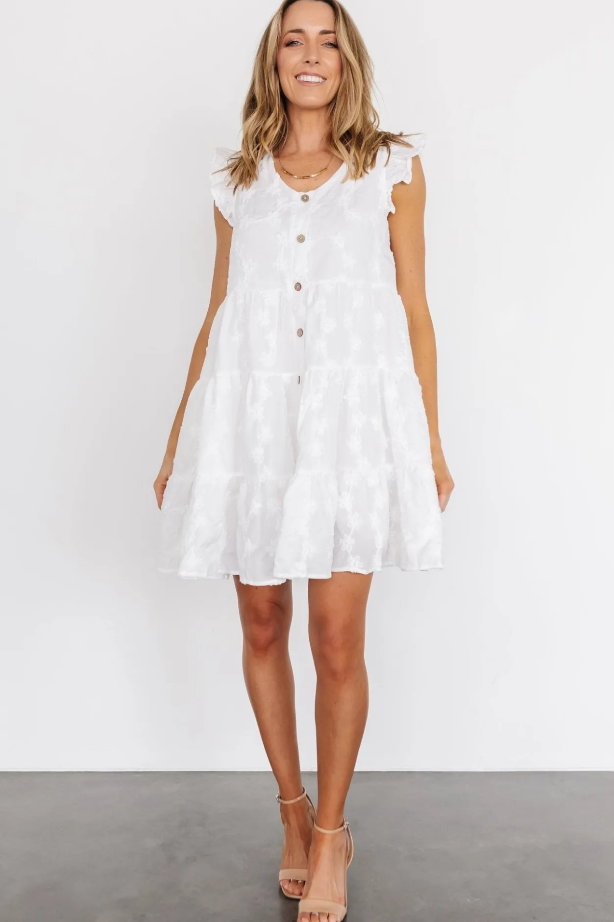 Sale Baltic Born Kayla Button Up Short Dress | Off White OffWhite