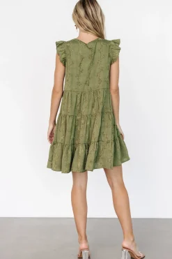 New Baltic Born Kayla Button Up Short Dress | Olive