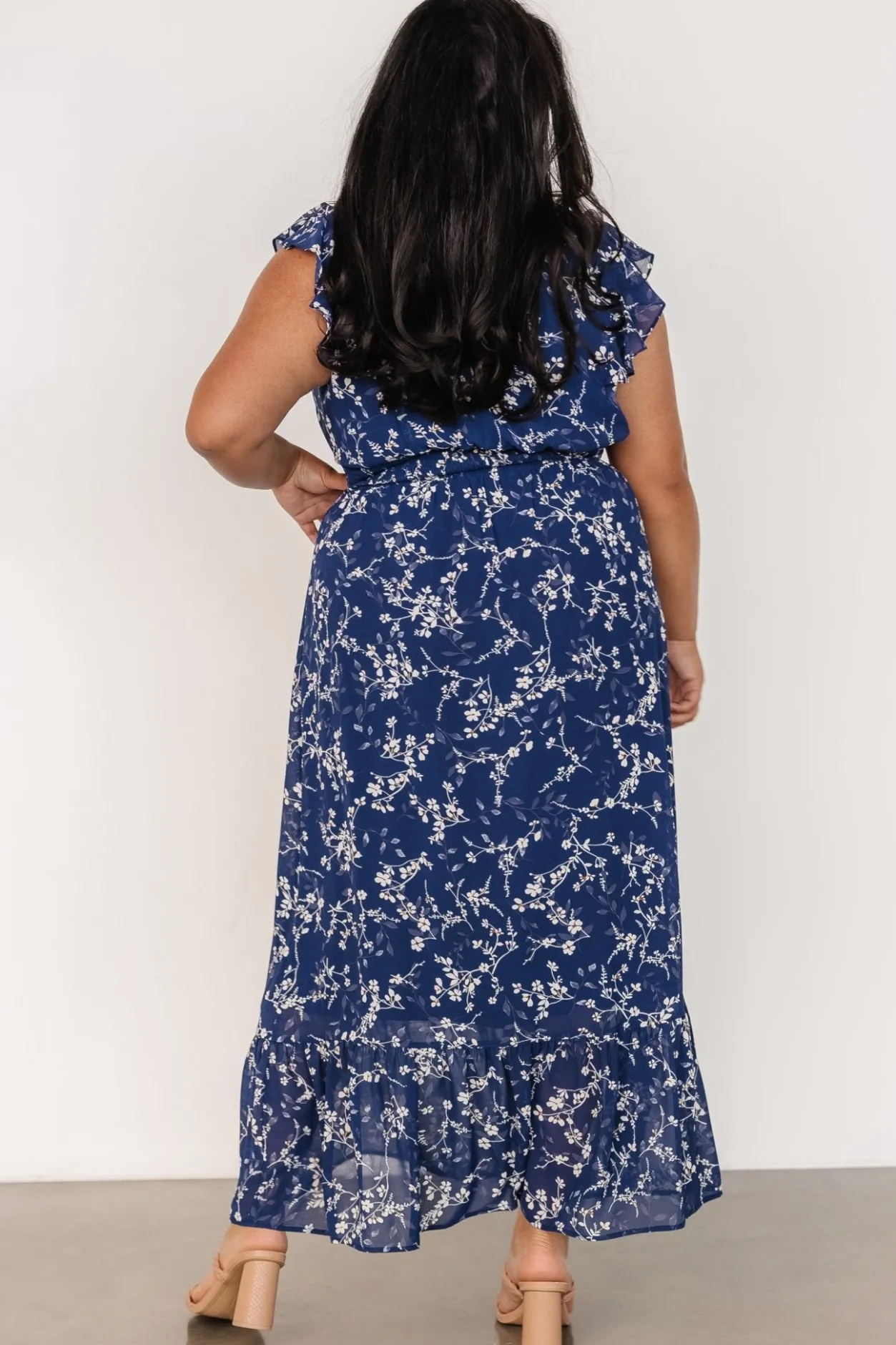 Clearance Baltic Born Kearny Ruffle Maxi Dress | Blue Floral BlueFloral