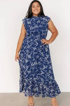 Clearance Baltic Born Kearny Ruffle Maxi Dress | Blue Floral BlueFloral