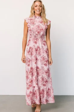 Best Baltic Born Kearny Ruffle Maxi Dress | Pink Floral PinkFloral