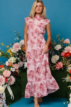 Best Baltic Born Kearny Ruffle Maxi Dress | Pink Floral PinkFloral