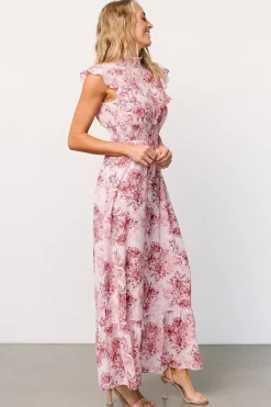 Best Baltic Born Kearny Ruffle Maxi Dress | Pink Floral PinkFloral