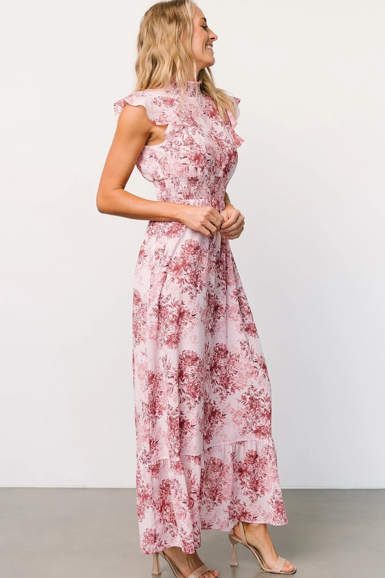 Best Baltic Born Kearny Ruffle Maxi Dress | Pink Floral PinkFloral