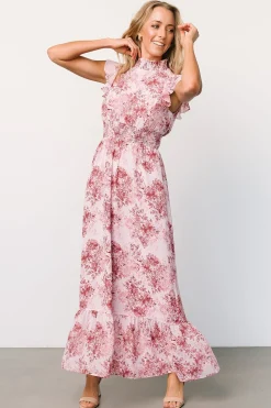 Best Baltic Born Kearny Ruffle Maxi Dress | Pink Floral PinkFloral
