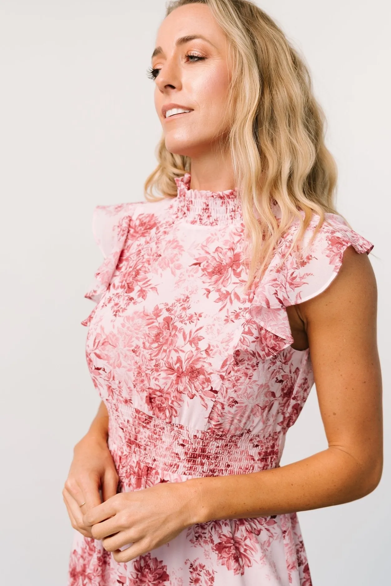 Best Baltic Born Kearny Ruffle Maxi Dress | Pink Floral PinkFloral