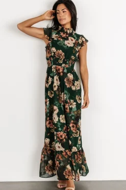 Hot Baltic Born Kearny Ruffle Maxi Dress | Dark Green Floral DarkGreenFloral