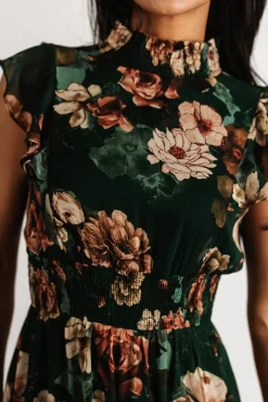 Hot Baltic Born Kearny Ruffle Maxi Dress | Dark Green Floral DarkGreenFloral