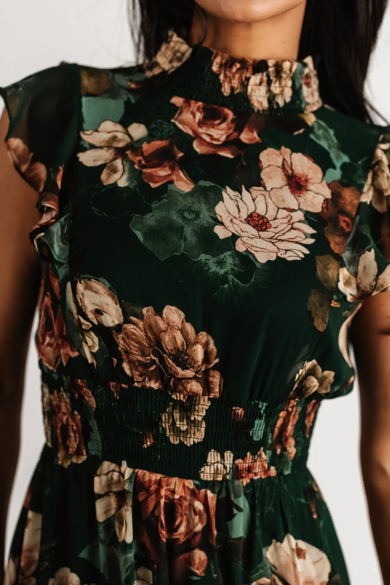 Hot Baltic Born Kearny Ruffle Maxi Dress | Dark Green Floral DarkGreenFloral