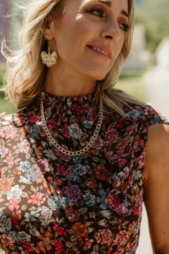 Discount Baltic Born Kearny Ruffle Maxi Dress | Brown Multi Floral BrownMultiFloral