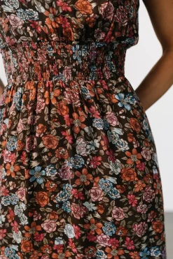 Discount Baltic Born Kearny Ruffle Maxi Dress | Brown Multi Floral BrownMultiFloral