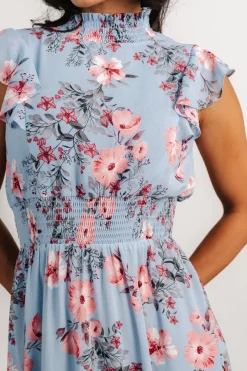 Sale Baltic Born Kearny Ruffle Maxi Dress | Light Blue + Blush LightBlue+Blush
