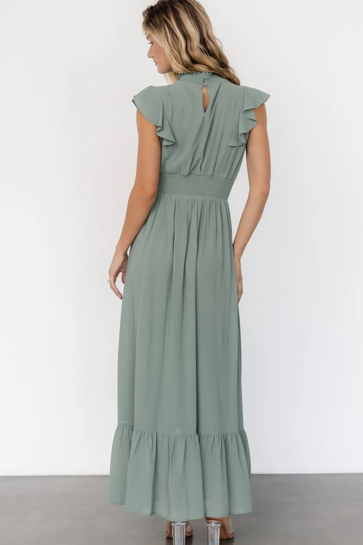 Hot Baltic Born Kearny Ruffle Maxi Dress | Eucalyptus
